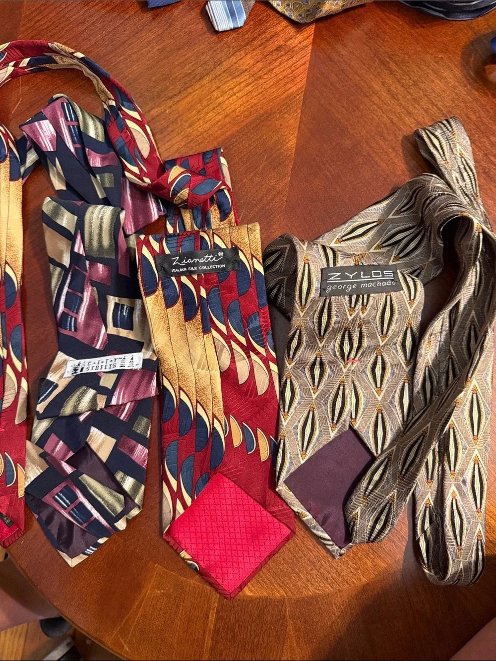 Three-Tie Set - multi colored, multi-patterned.